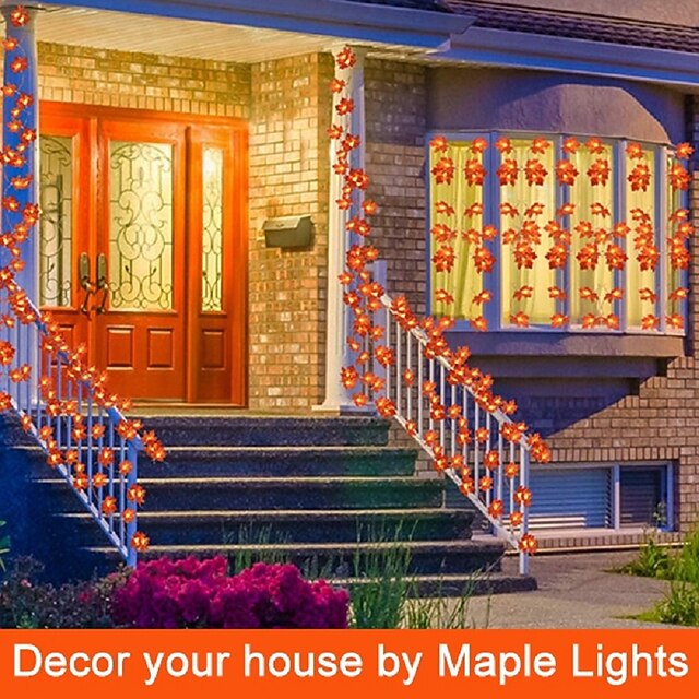 Autumn Maple Leaf LED String Lights — Warm Light & Cozy Atmosphere