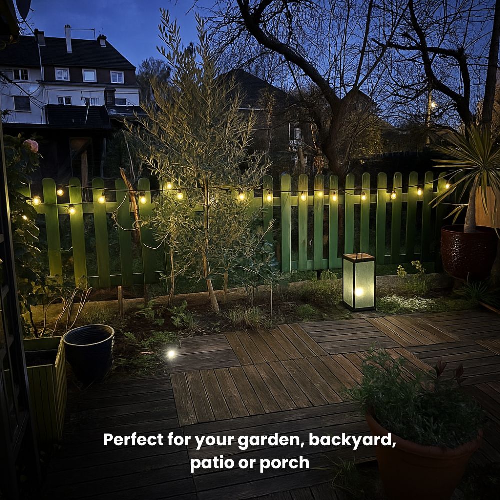 Solar-Powered Outdoor Light Chain — 15 Meters Warm White LED Waterproof