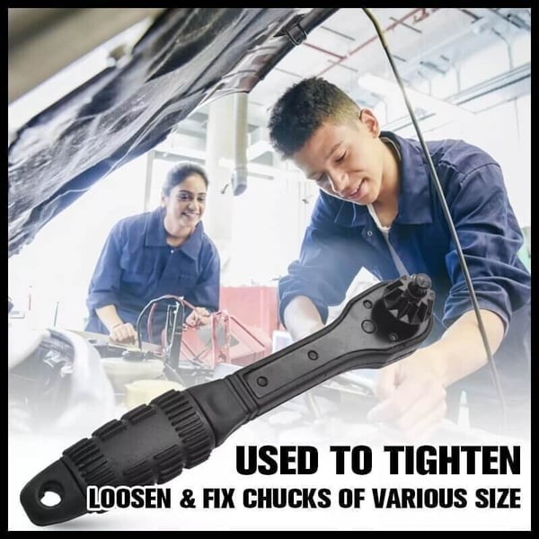 2-in-1 Drill Chuck Ratchet – Ratchet Wrench Made of Steel with Non-Slip Grip