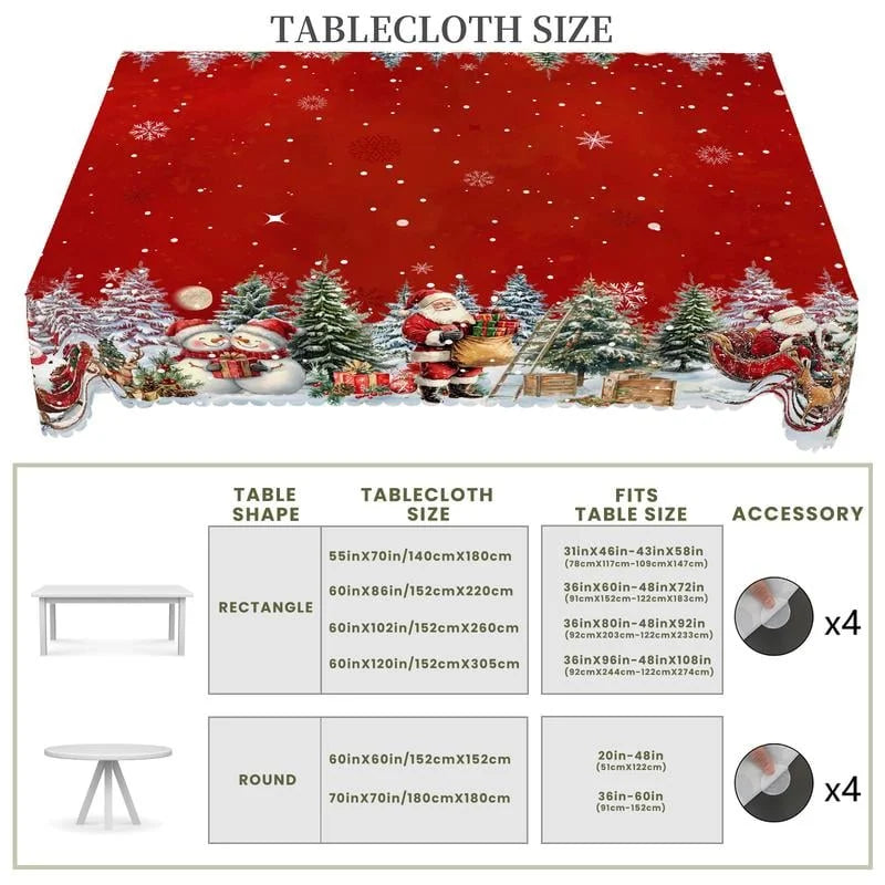 Christmas Tablecloth — Durable, Easy-Care & Colorfast
