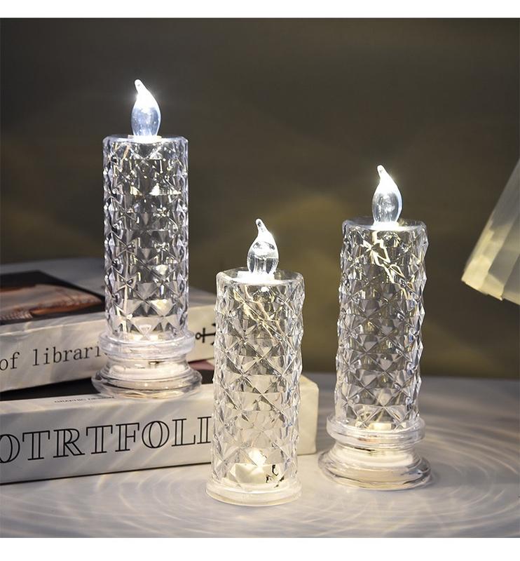 LED Crystal Candle Lights — Sparkling & Romantic Table Lighting Set of 4