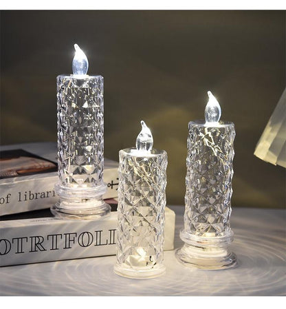 LED Crystal Candle Lights — Sparkling & Romantic Table Lighting Set of 4