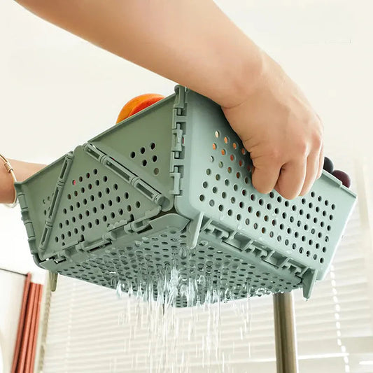 Foldable Draining and Storage Basket – Space-Saving, Heat-Resistant Organizer