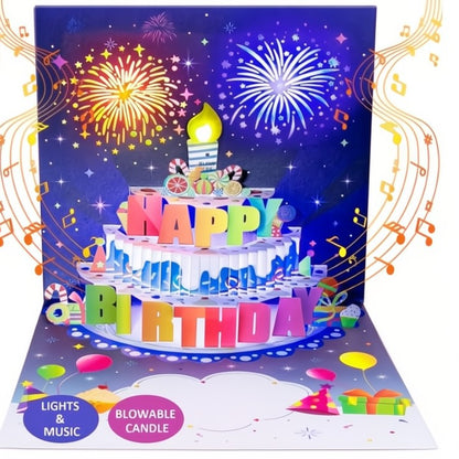 3D Birthday Card with Lights & Music for Unforgettable Celebrations