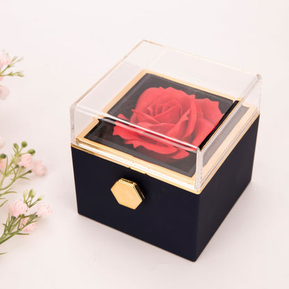 Rotating Rose Soap Jewelry Box — With Secret Compartment for Rings & Earrings