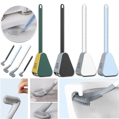 Hygienic silicone toilet brush