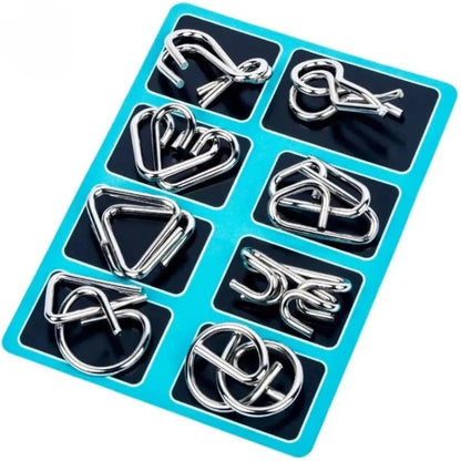 Interlock Metal Puzzle Set — Perfect for Christmas & Game Nights 8-Piece Set