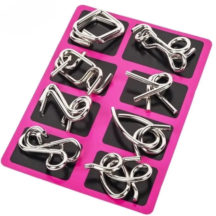 Interlock Metal Puzzle Set — Perfect for Christmas & Game Nights 8-Piece Set