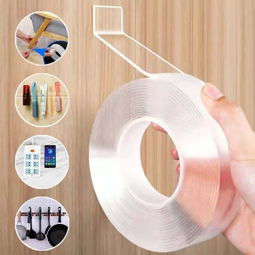 Reusable Nano Adhesive Tape — Holds Decorations Securely Without Losing Stickiness