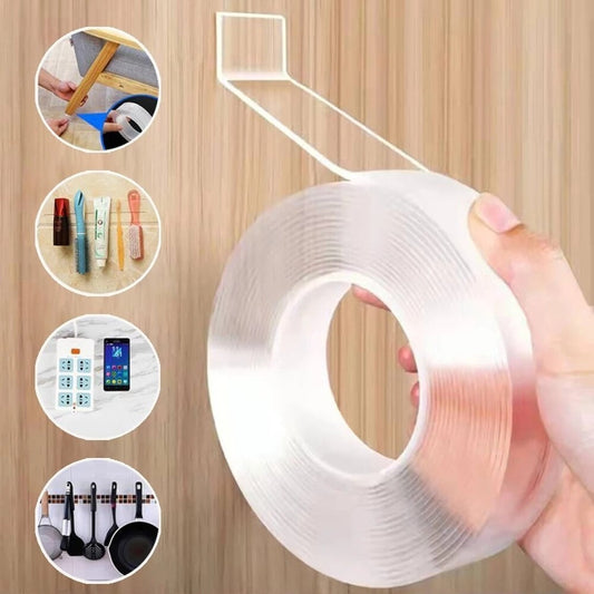 Reusable Nano Adhesive Tape — Holds Decorations Securely Without Losing Stickiness