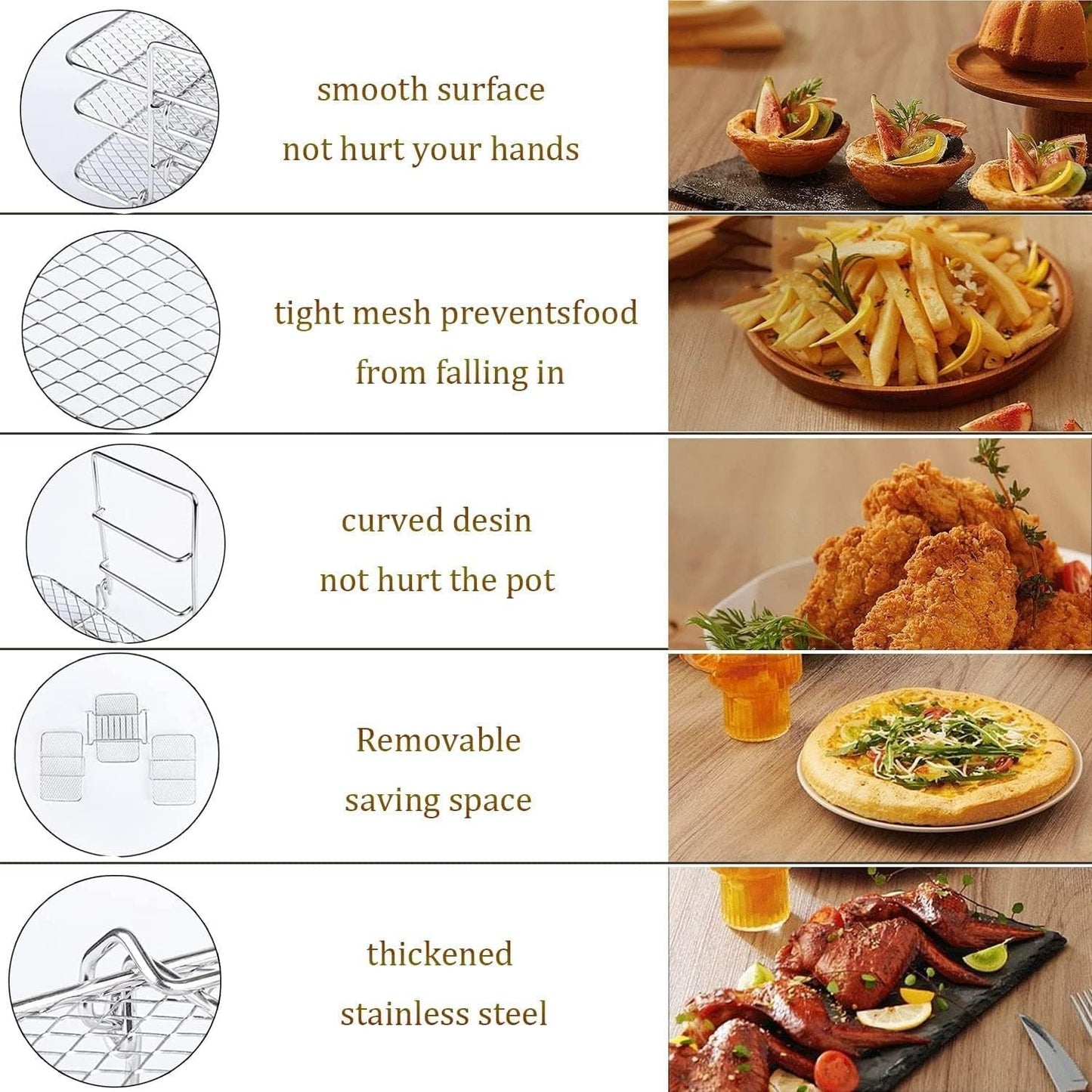 Stainless Steel Rack for Air Fryer — Crispy Results Without Constant Turning