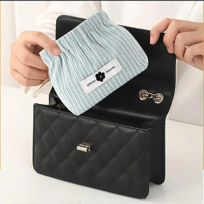 Pinch-Open Cosmetic Bag — Practical for Lipstick & Accessories