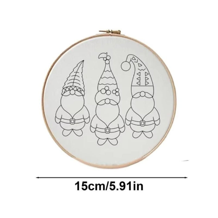 Christmas Gnome Embroidery Kit – Beginner-Friendly DIY Holiday Craft for Tree Ornaments & Décor