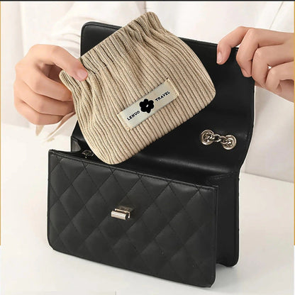 Pinch-Open Cosmetic Bag — Practical for Lipstick & Accessories