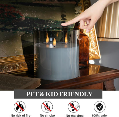 Extra Large LED Glass Candles — Cozy Atmosphere via Remote Control