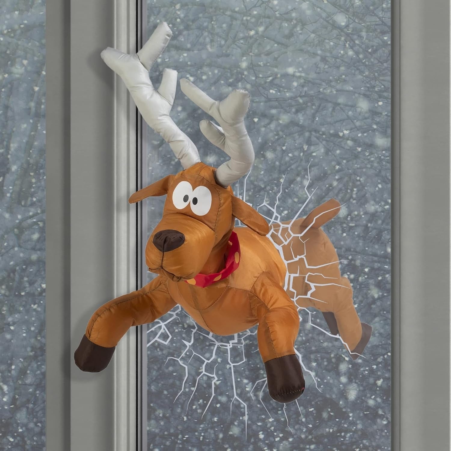 Lustige Santa-Crash-Fensterdeko — Für Haus & Büro zur Weihnachtszeit Mivoza Deutschland