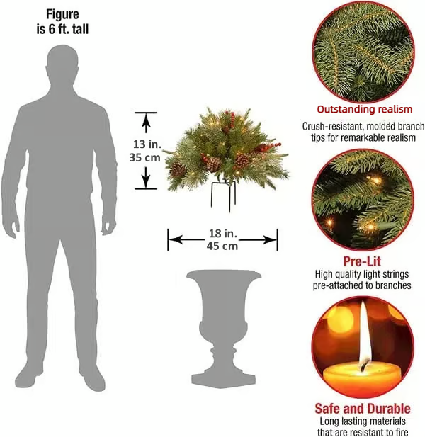 Pre-lit Artificial Christmas Tree Urn Filler Mivoza Deutschland