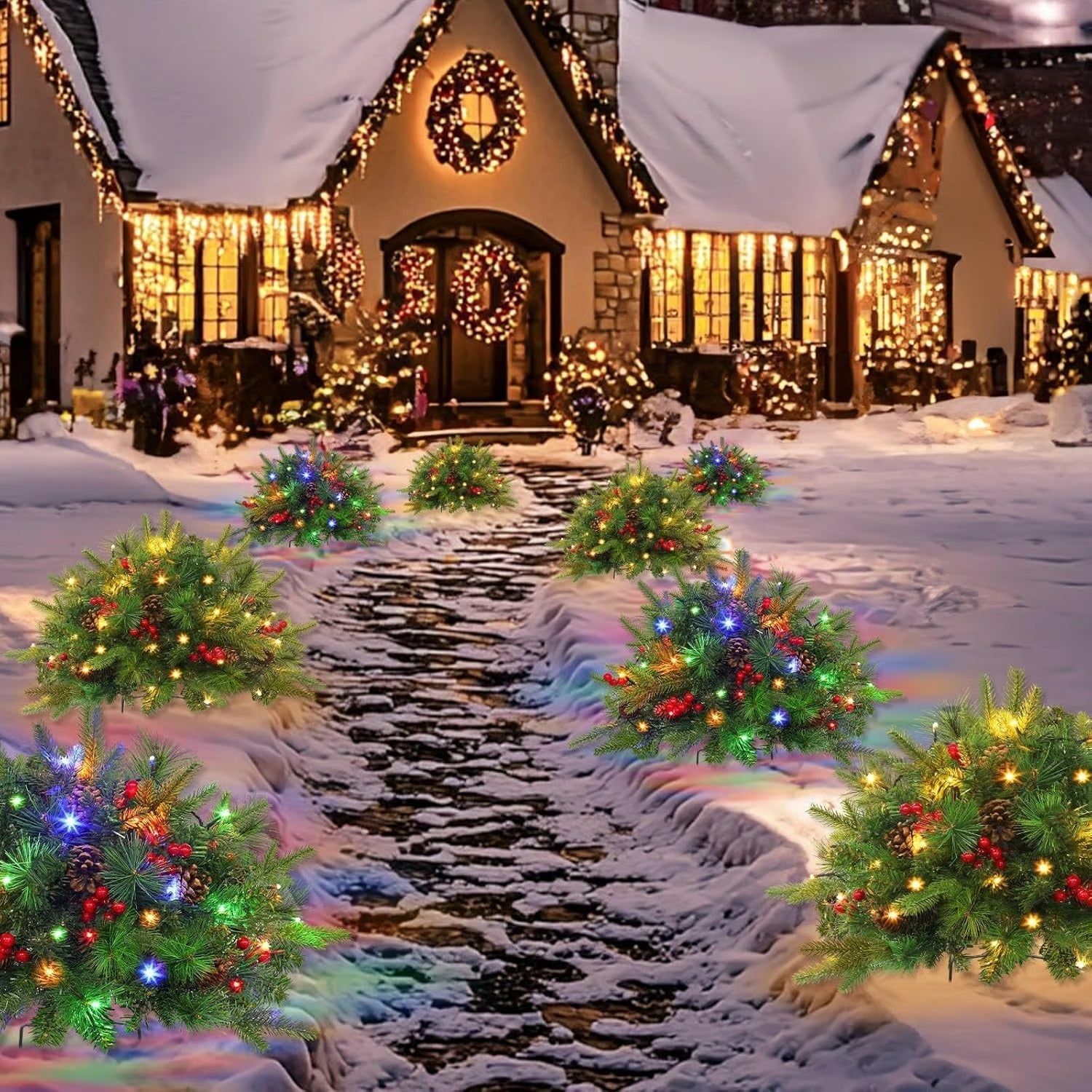 Pre-lit Artificial Christmas Tree Urn Filler Mivoza Deutschland