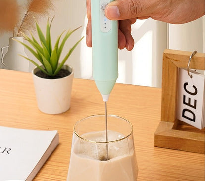 Electric Milk Frother Handheld — For Latte, Cappuccino & Cocoa