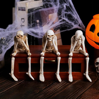 Three Wise Skeletons — Fireplace Decoration for Halloween