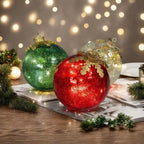Glass Table Ornaments Christmas Set of 3 — Add Sparkling Magic to Any Table