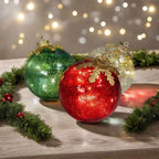 Glass Table Ornaments Christmas Set of 3 — Add Sparkling Magic to Any Table