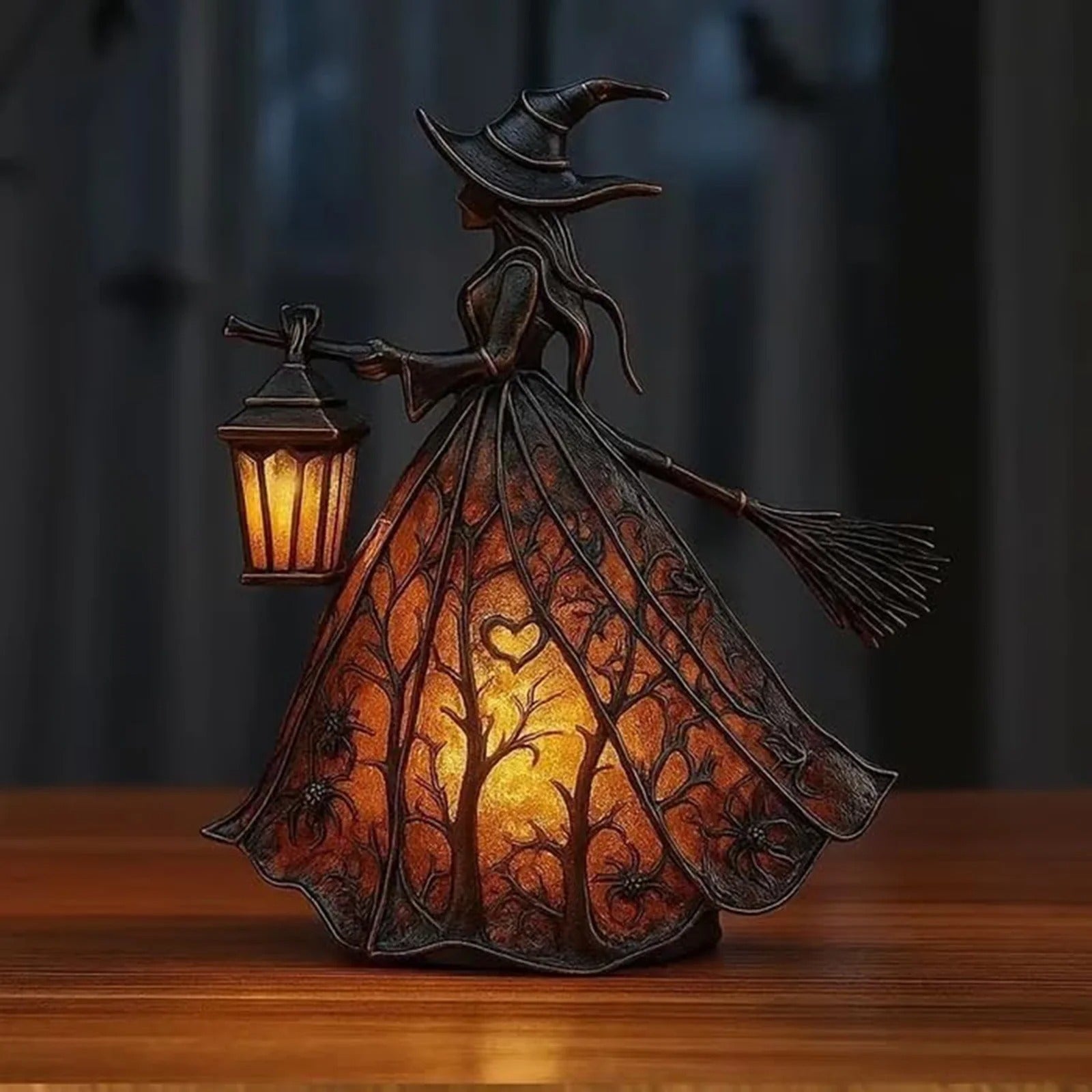 Enchanted Witch Lamp – Handcrafted Halloween Light for Cozy Nights