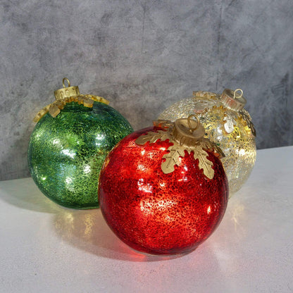 Glass Table Ornaments Christmas Set of 3 — Add Sparkling Magic to Any Table