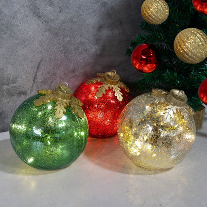 Glass Table Ornaments Christmas Set of 3 — Add Sparkling Magic to Any Table