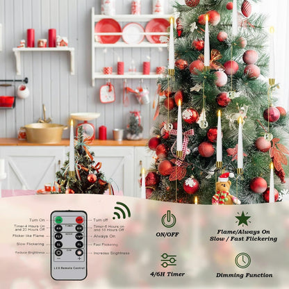 LED-Weihnachtsbaumkerzen mit Kristallkugelhaken – Flammenloser warmer Schein Mivoza Deutschland