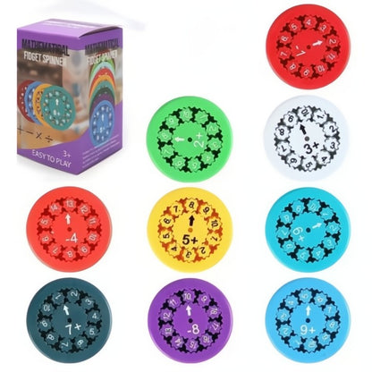 Quiet Math Practice for Kids: 9-Piece Fidget Spinner Set Solves Homework Battles