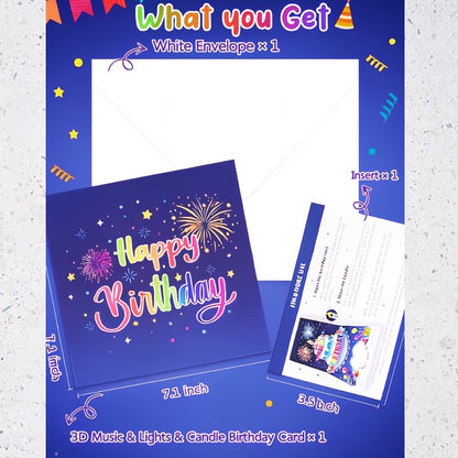 3D Birthday Card with Lights & Music for Unforgettable Celebrations