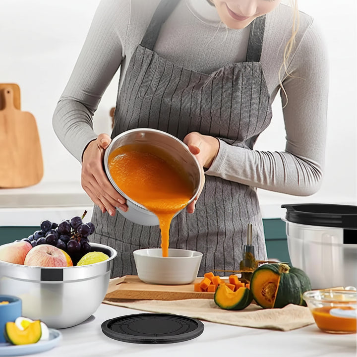 5-Piece Stainless Steel Mixing Bowls with Lids
