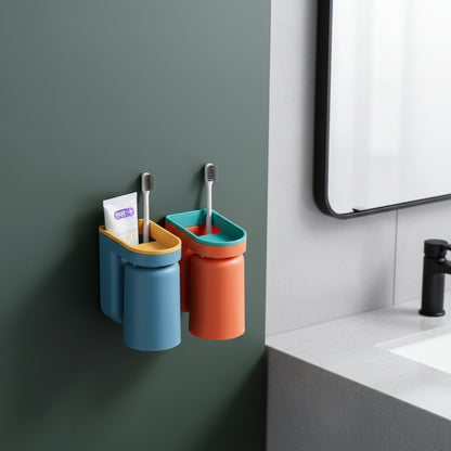 Wall-Mount Toothbrush & Toothpaste Holder