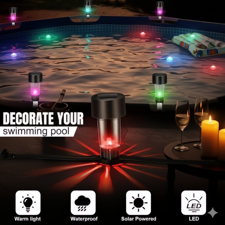 Solar Pool Lights for a Relaxing and Colorful Evening Glow