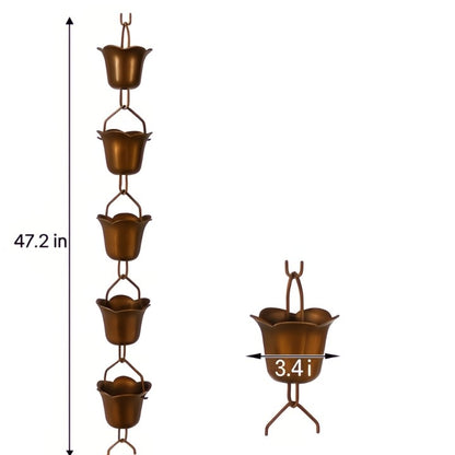 Rain Chain with Birdbath Cups for Soothing Waterflow