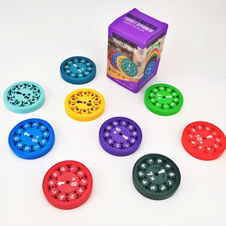 Quiet Math Practice for Kids: 9-Piece Fidget Spinner Set Solves Homework Battles