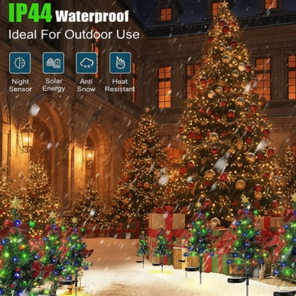 Solar Mini Christmas Tree Lights — Complementary Pathway Lighting for the Holiday Season 2-Piece Set