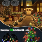 Guirlandes lumineuses solaires mini sapin de Noël — Éclairage complémentaire pour allée pour la saison des fêtes, ensemble de 2 pièces