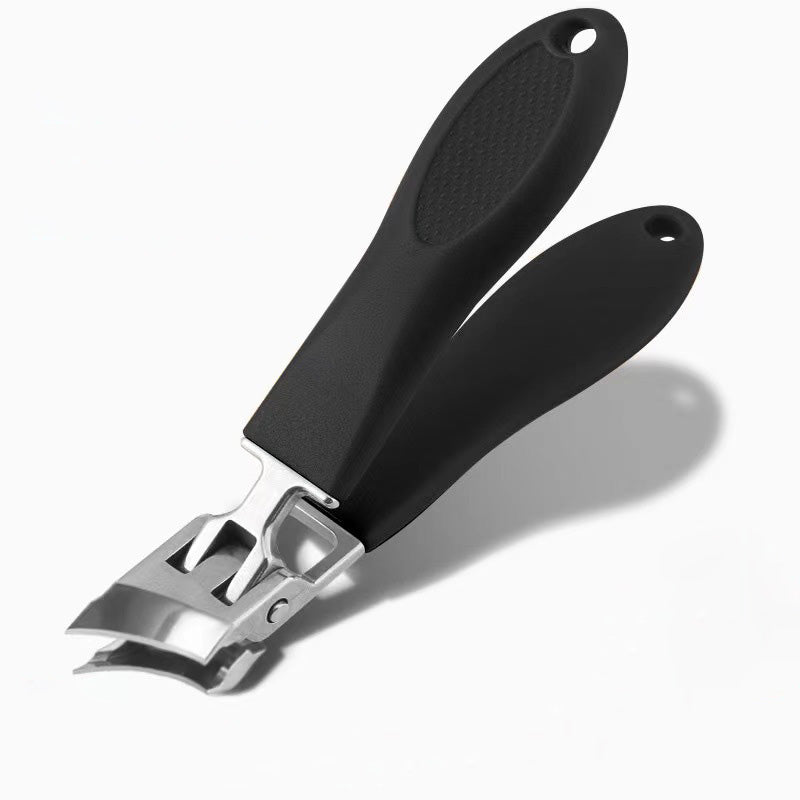 Nail clippers with extra-wide opening and anti-splash protection