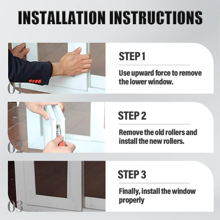 Roller set for PVC sliding doors & windows — No more jamming, no more squeaking 4-piece set