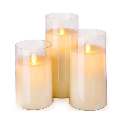 Realistic Electric Candle Set — Safe Candlelight Without Fire Hazard 3-Piece Set