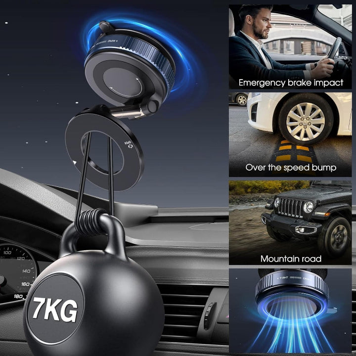 360° Vacuum-Lock Phone Holder — Secure Grip Even on Bumpy Roads